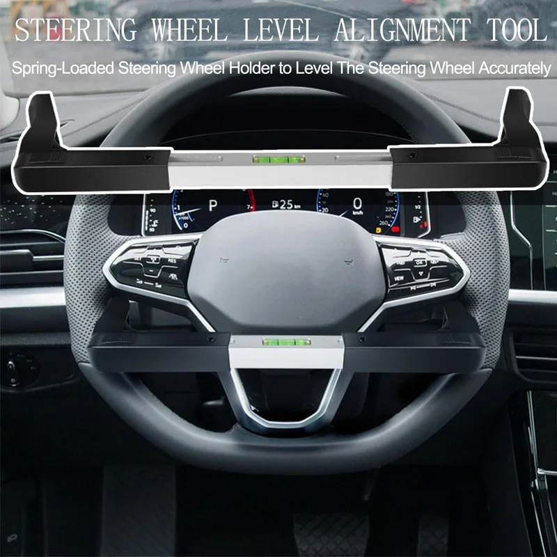 Steering Wheel Level Alignment Tool for Most Steering Wheel Internal Diameter 270mm-350mm, Spring-Loaded Steering Wheel