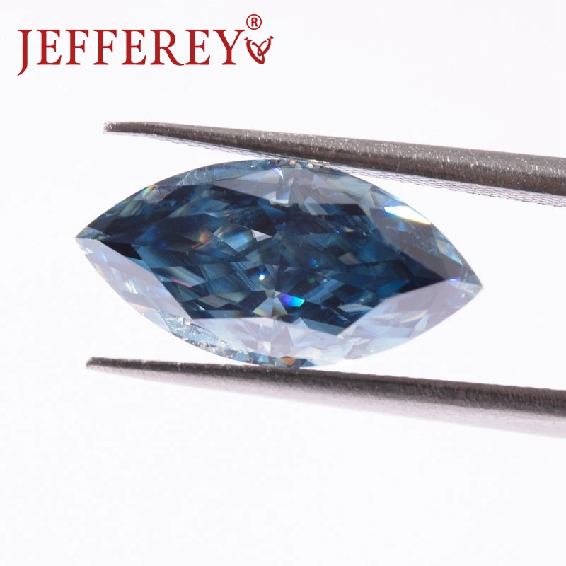 Blue primary color horse eye moissanite naked stone 1-5ct with GRA certificate black card waist code factory source in stock