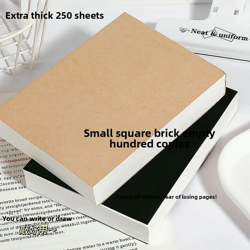 Blank Scratch Paper Thickened Notepad Student Notebook Small Square Brick Portable Tear Book Math Calculation Paper
