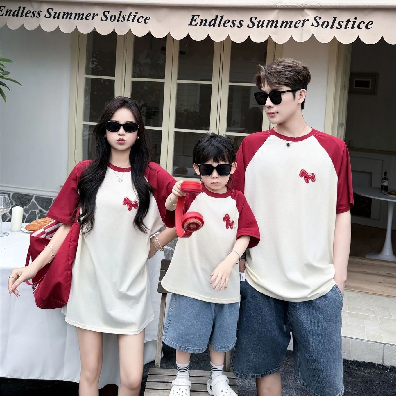 

2026 Summer Mommy and Me Matching Raglan Tee Family Outfit Casual Short Sleeve Cotton Top for Mom Dad Kids Baby Bodysuit