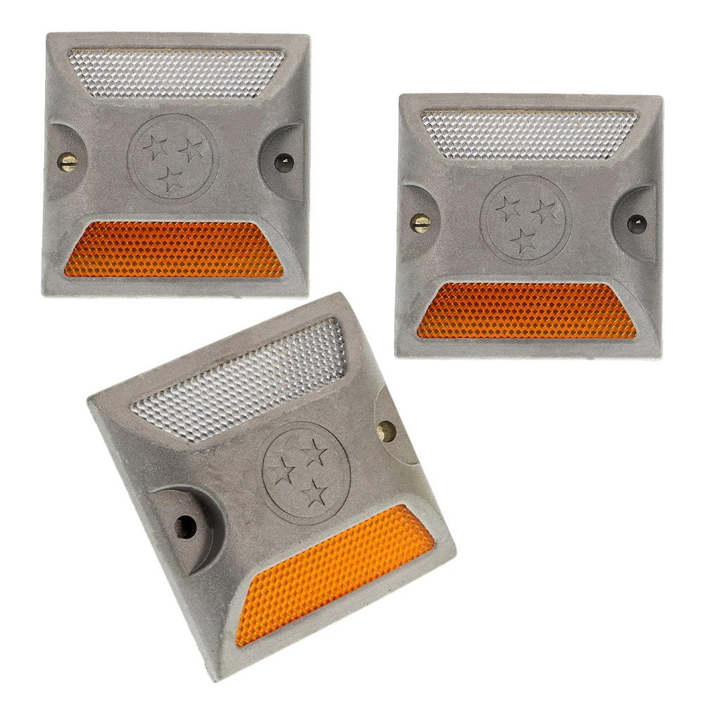 3Pcs Road Reflectors High Visibility Impact Resistant Pavement Markers for Roadside Driveway Parking Area Security Lighting