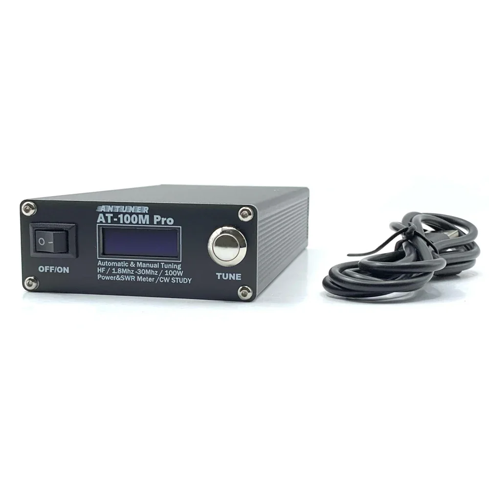 1.8Mhz-30Mhz Automatic Manual Tuning Device 100W Power & Standing Waves Meter Multifunctional Power AT100M Pro Antenna Tuner