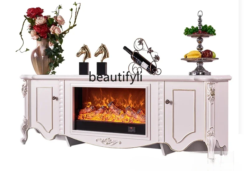 

1.8 M European Fireplace TV Cabinet Fireplace Mantel Decorative Heating Fireplace Core Simulation Flame