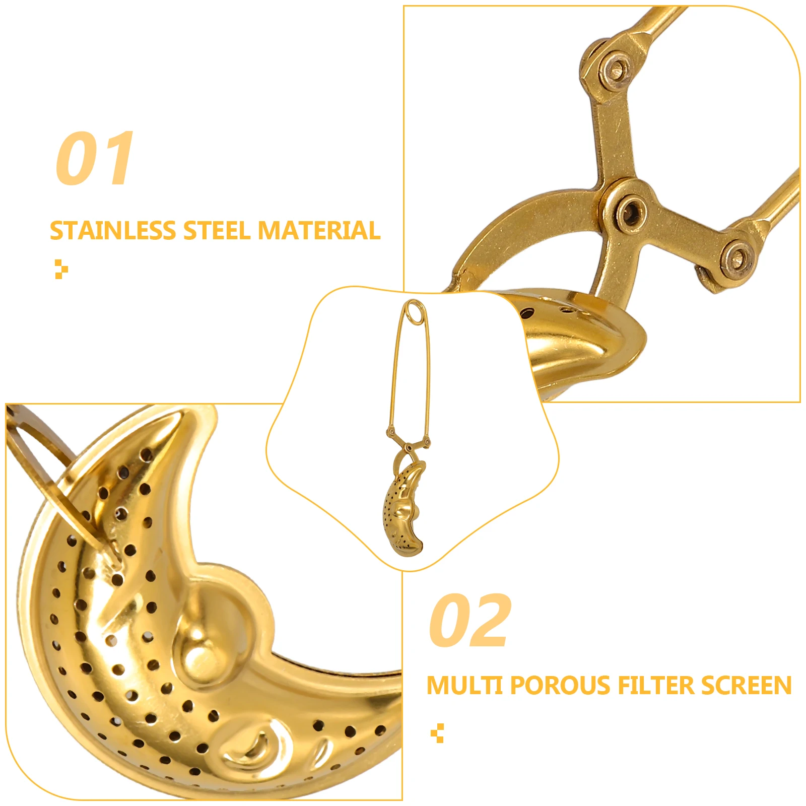 

Stainless Steel Tea Infuser Handle Cute Unique Design Reusable Easy Clean Loose Tea Ball Strainer Coffee Strainer