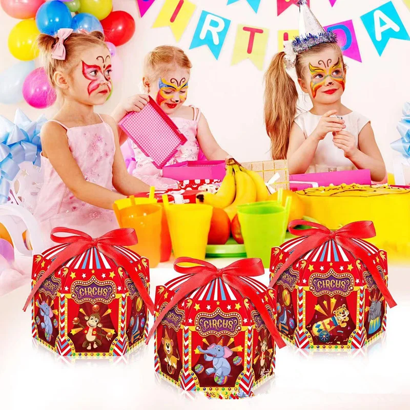 4/24Pcs Karneval Zirkus Thema Party DIY Candy Box Für Kinder Geburtstag Party Baby Dusche Dekoration Süßigkeiten Geschenk box Liefert – Detail 4