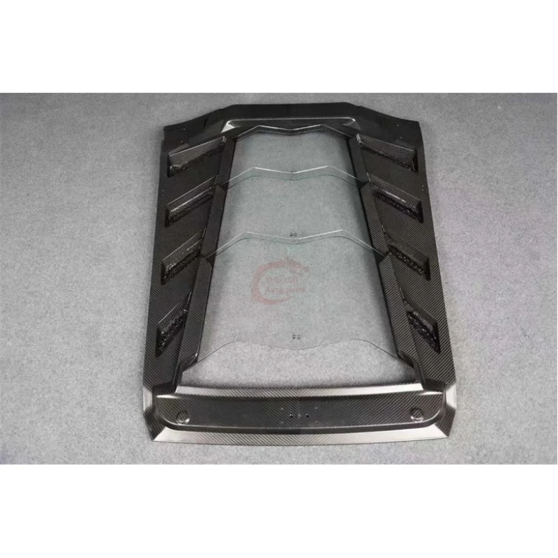 

For Lamborghini Huracan LP610 LP580 M Style Dry Carbon Fiber Rear Transparent Hood Bonnet