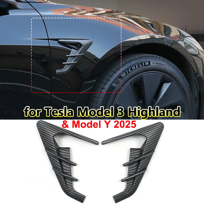 

for Tesla Model 3 Highland 2024 Side Camera Protector Cover Leaf Board Tdhunder Model Y 2025 Decor Modified Exterior Accessories