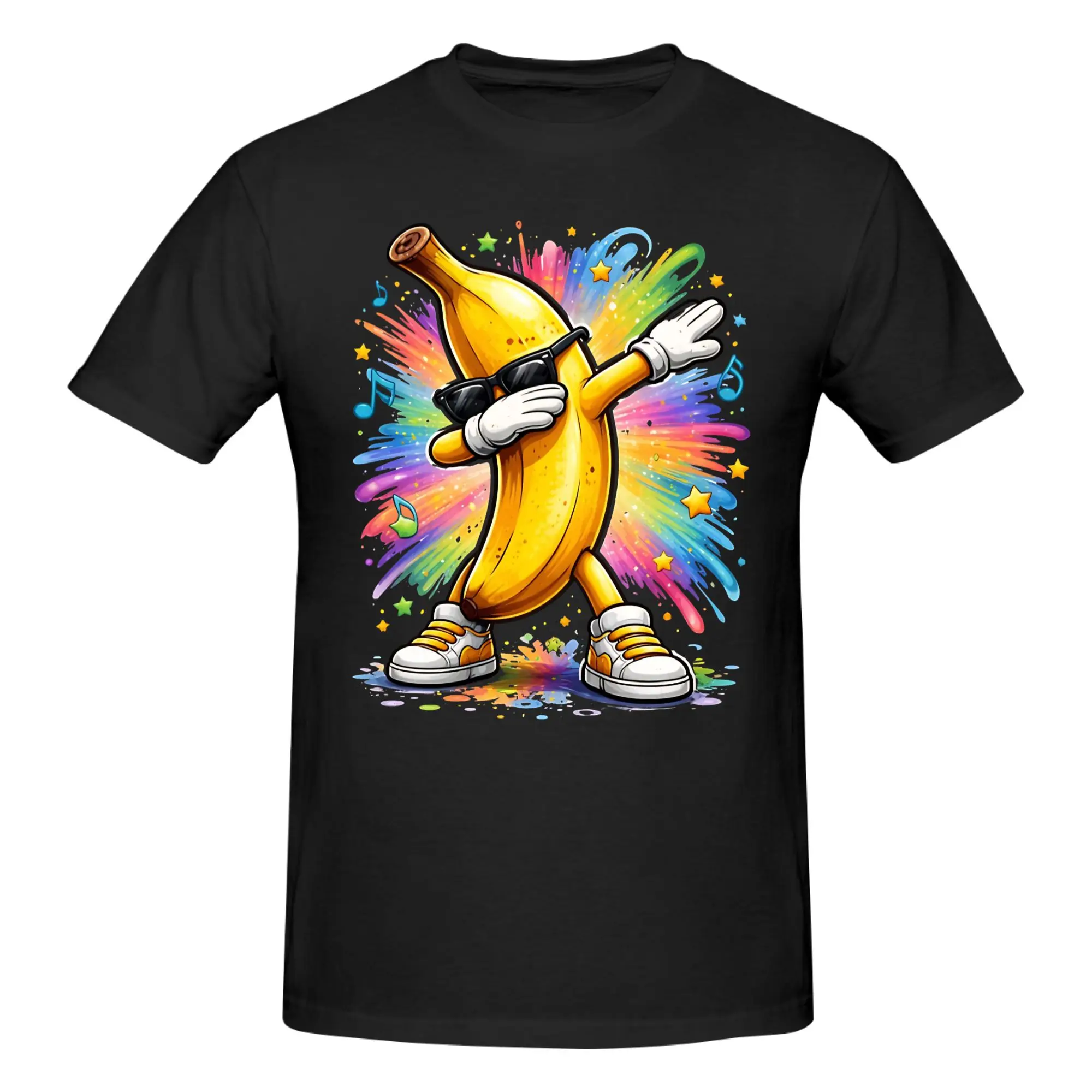 1 Piece Hip hop Dance Funny Graphic 100% Cotton T-Shirt Banana Dabbing Tops Tees For Men