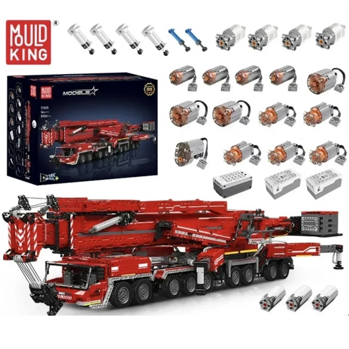 

MOULD KING 17007 17008 Version MOC LTM11200 Mobile Crane Model RC Technical Building Blocks DIY Toys Brick Kit Adults Boys Gift