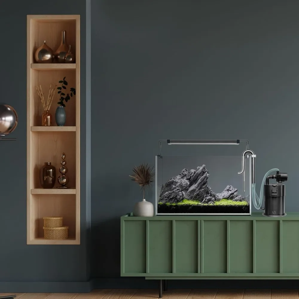 ملحقات الفلتر/فلتر حوض السمك من الفولاذ المقاوم للصدأ - مرشحات خزان الأسماك المعدنية مع مرشحات ميكانيكية وبيولوجية، لسطح المكتب/الخزانات