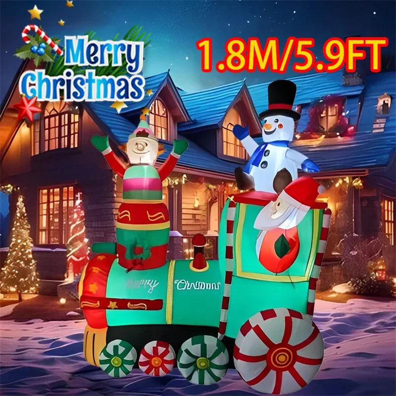 

Christmas Decoration Christmas Train Christmas Inflatable Model Luminous Inflatable Model Christmas Atmosphere Decor Model