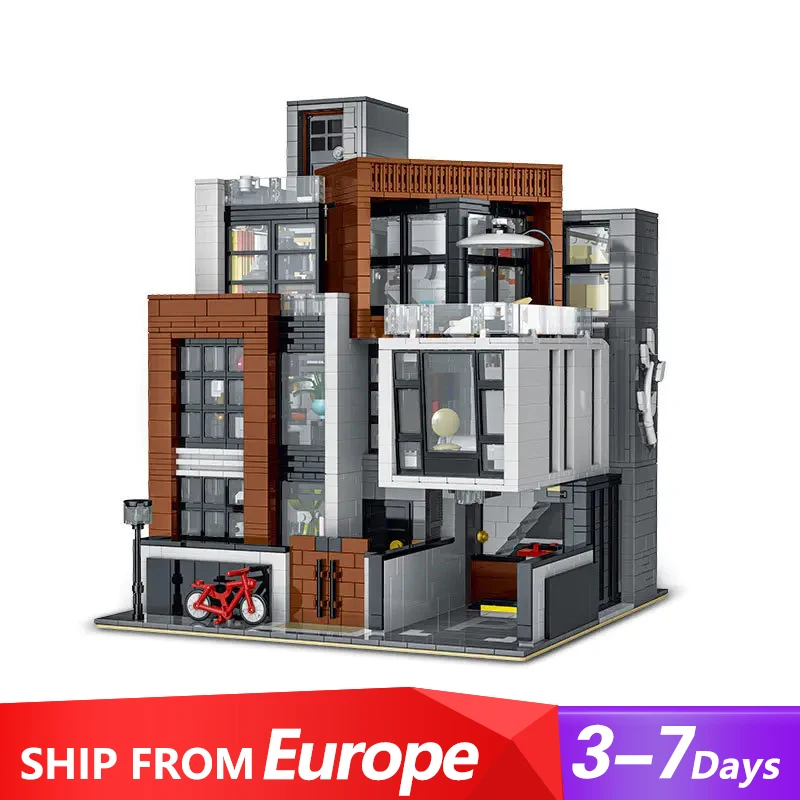 CUBE Villa modular House Buildings Sets, City Apartment Street Scene 3443PCS Model Modular Buildings Blocks Gift for Adults Kids