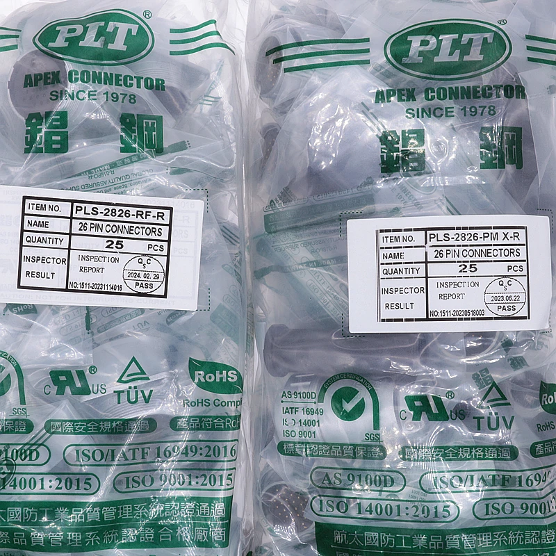 PLS-2826-RF-R PLS-2826-PM X-R APEX 26pin Male Plug Female Socket φ28 Circular Aviation Wire Connector Made in TAIWAN RoHS UL TUV