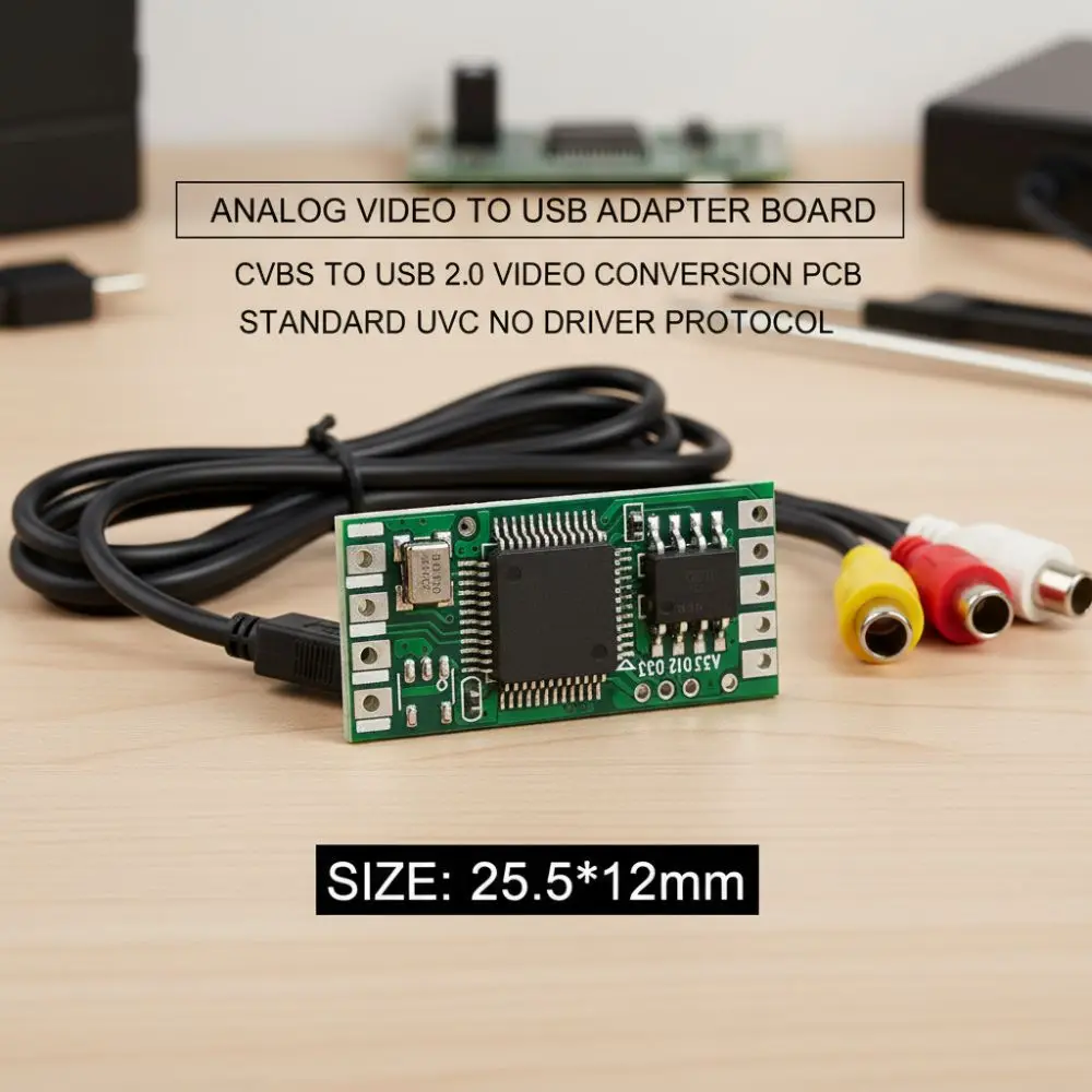 CVBS to USB Video Signal Converter 1080P Versatile Analog to Digital Converter Low Latency Camera Module Converter 5
