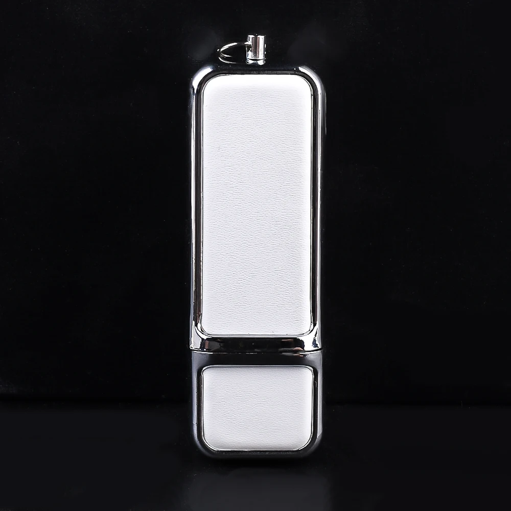 لون الطباعة هدية صندوق محرك فلاش USB 128 جيجابايت شعار الحرة الجلود القلم محركات 64 جيجابايت الأبيض ذاكرة عصا 32 جيجابايت 16 جرام 8 جرام U القرص هدية الزفاف