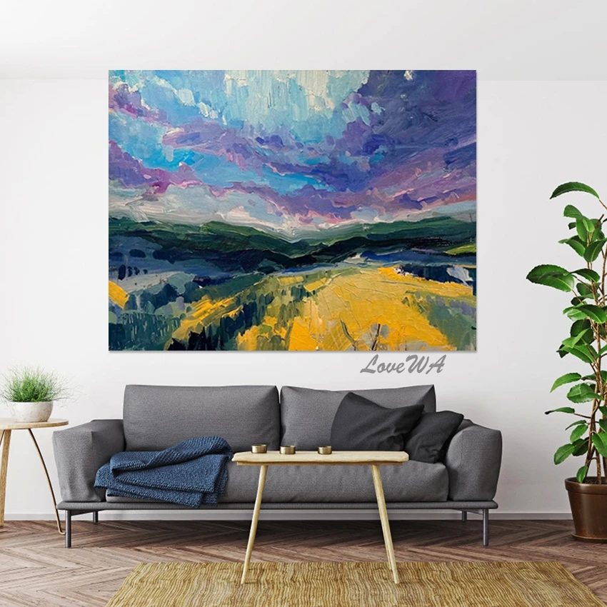 جدار ديكور فني للمطاعم، عمل فني لغرفة النوم الحديثة، بدون إطار، صورة تجريدية من الأكريليك، لوحات زيتية من قماش الكتان