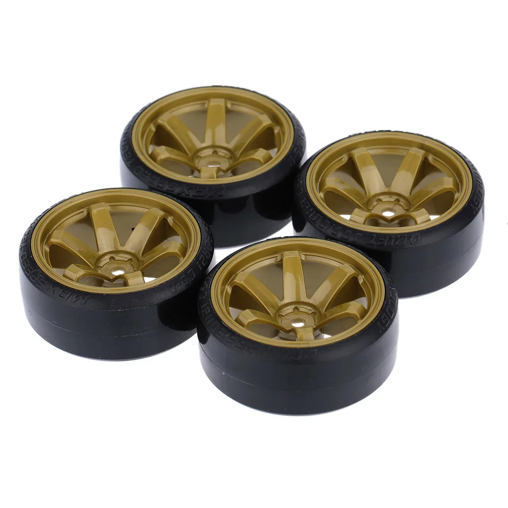 4Pcs/Set 1/10 Drift Car Tires Hard Tyre RC Car Tires Tools Replacement for TRX HSP Tamiya HPI Kyosho On-Road Drifting Car