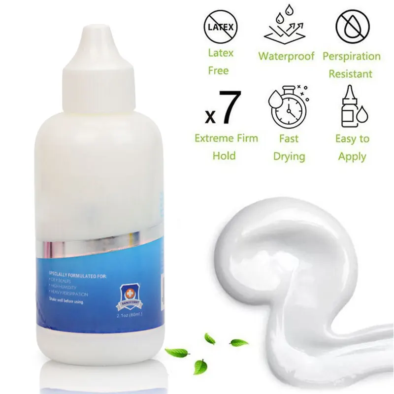 Pegamento para peluca de encaje, sujeción fuerte para pelucas, 90Ml, 60Ml, 38Ml, resistente al agua, pegamento para peluca con malla frontal, pegamento de fusión para peluca, adhesivo