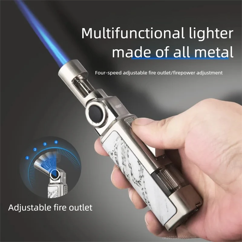 New Honest Windproof Inflatable Lighter Flame Direct Multi functional Metal Igniter Cigar Specific Portable Cigar Clipper