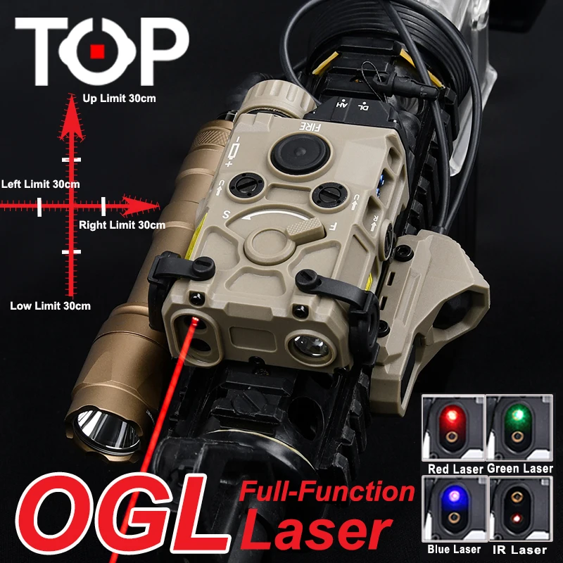 

Тактический OGL полнофункциональный красный точечный зеленый синий ИК-лазерный индикатор SF M300M600 фонарик AR15 аксессуар AXON двойной переключатель давления