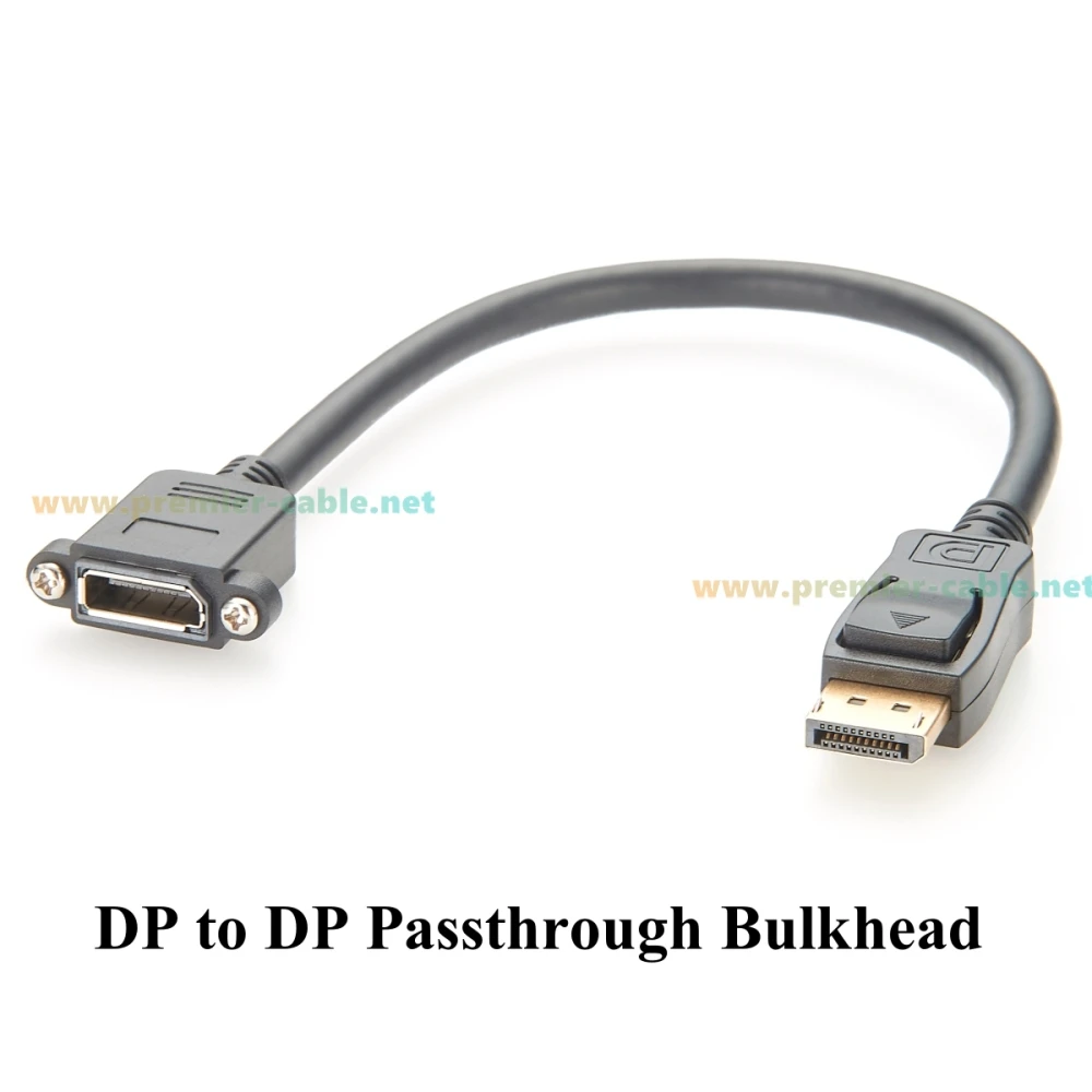 DisplayPort Screw Panel Mount Extension Cable 4K@60Hz DP1.2 Male to Female Audio Video Cable for HDTV, Monitor, Projector, PC
