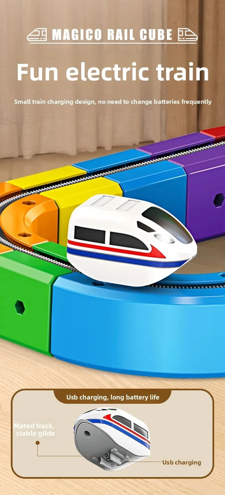 Children DIY Building Blocks Educational Toy Magnetic Rail Car Cube Toys Magical Track Train Construction Kids Christmas Gifts