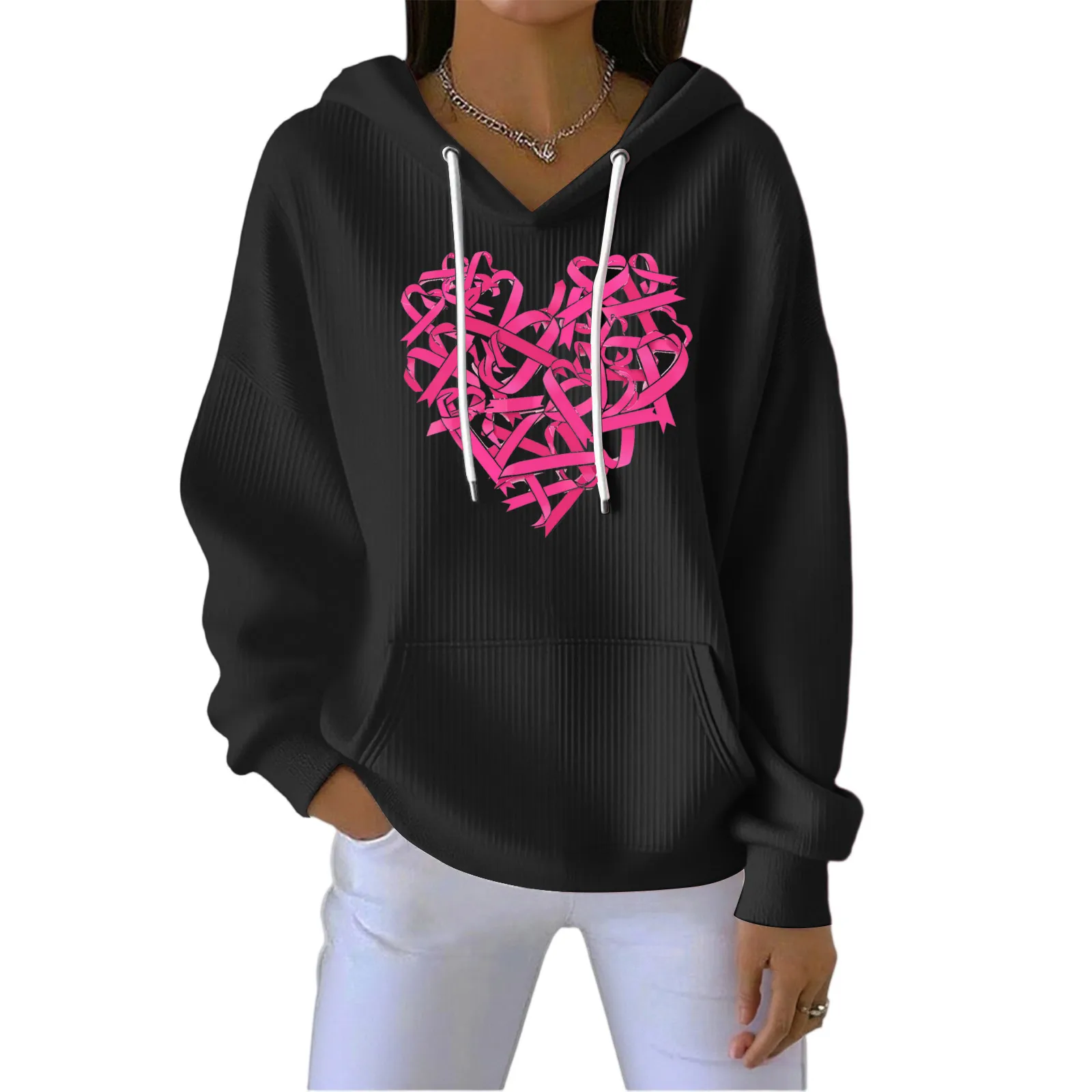 Damska moda Casualangel Bluza z nadrukiem, sportowa bluza z długim rękawem, zimowe ubrania, damskie topy, damskie bluzy z kapturem, hit sezonu