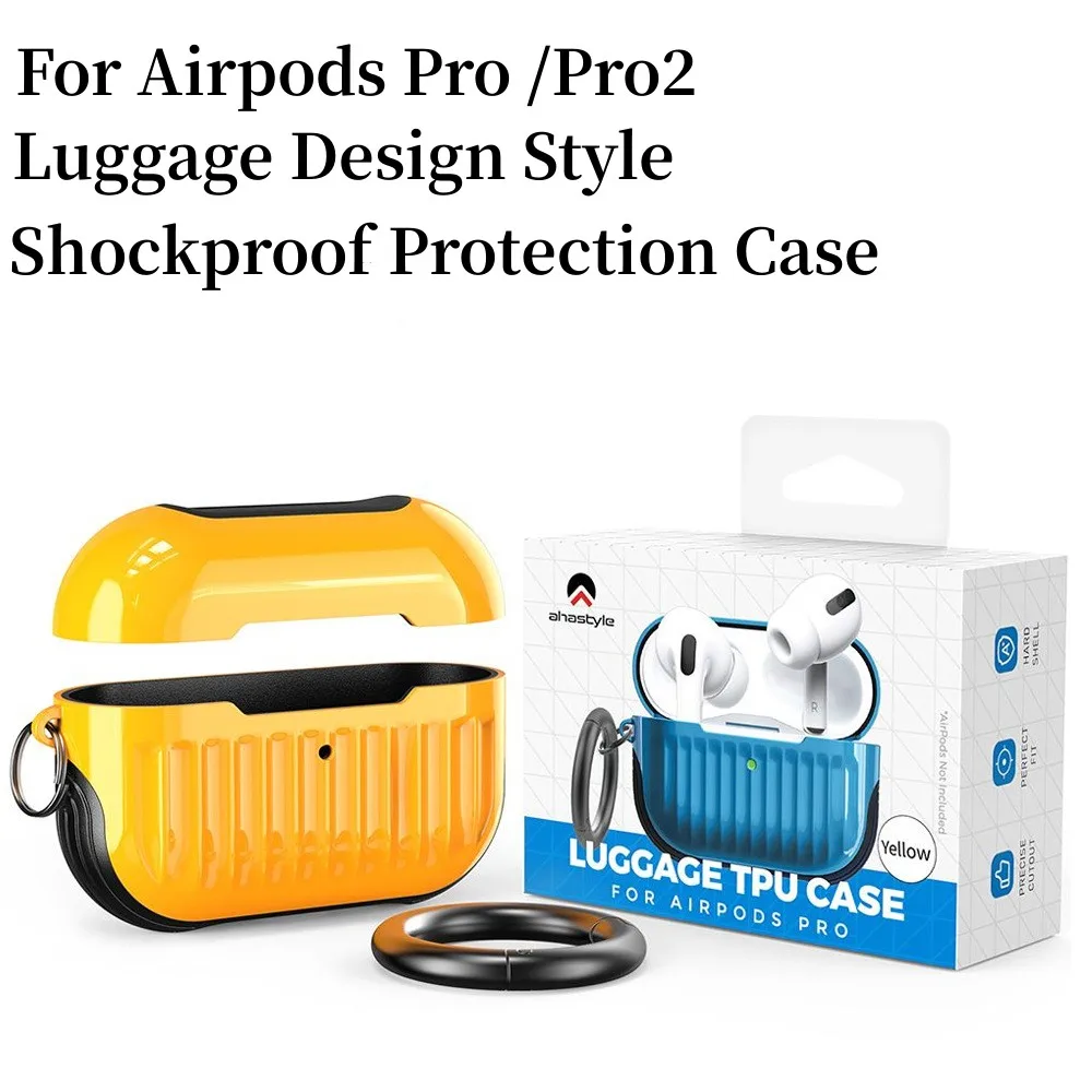 Fundas de auriculares con estilo de diseño de equipaje para Airpods Pro 2, funda de auriculares inalámbricos, funda protectora para Apple Airpods Pro