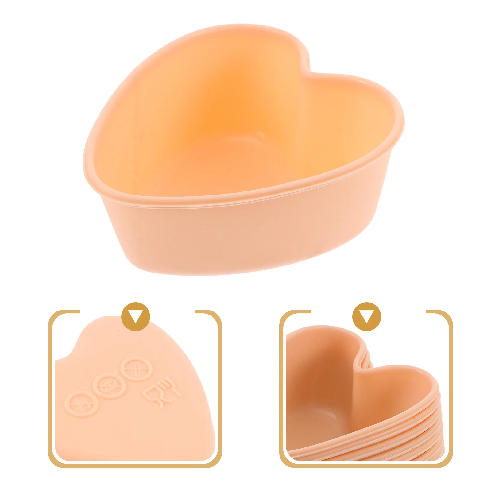 

10 Pcs Creative Heart Shaped Baking Molds Silicone Cake Molds Cupcake Baking Cups Pink