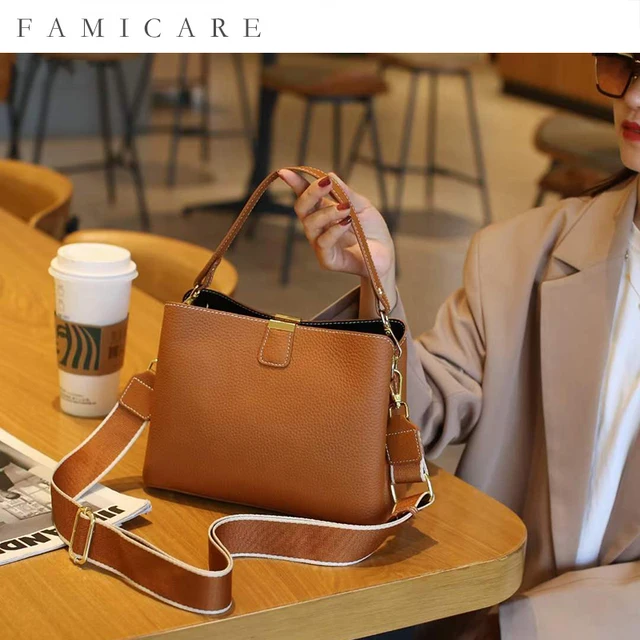 Damska torebka z prawdziwej skóry luksusowy styl wiadro w stylu Casual, damska modna torba na ramię Crossbody dla dziewczynek 2025 gorąca sprzedaż