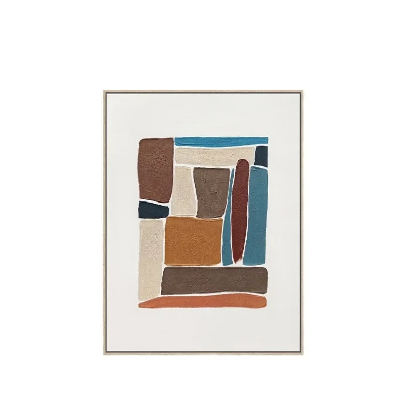 Modern simple abstract decorative paintings, geometric color block homestay murals