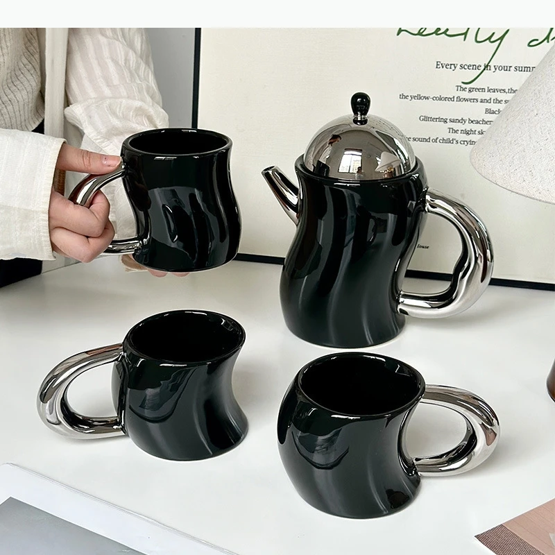 Bending Design Coffee Mug Ceramic Cups Dining Table Milk Mugs Afternoon Tea Teacup Water Fruits Container