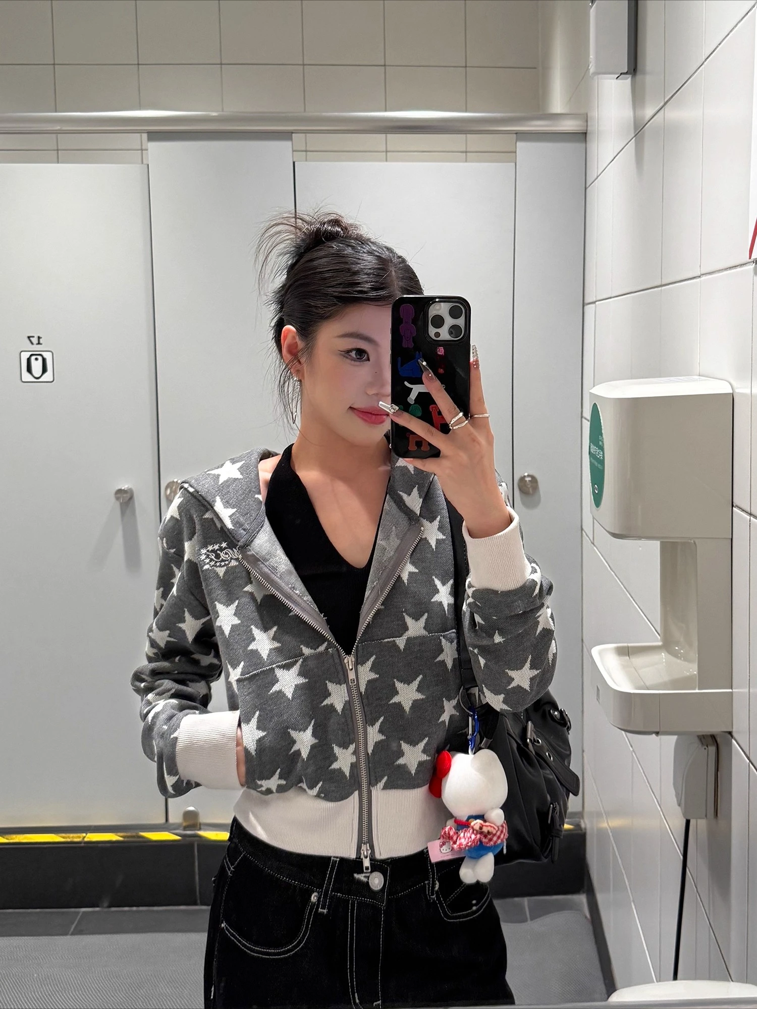 펑크 하라주쿠 아메리칸 빈티지 귀여운 프린트 후드 일본 패션 루즈 Y2k 미적 스웨터 가을 모든 경기 옷 New