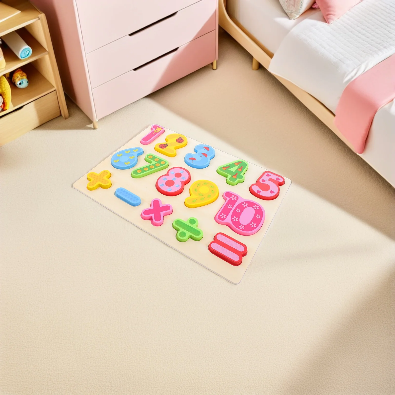 3Pcs Wooden Alphabet Number Shape Puzzles Montessori Early Education Math Learning Games Preschool Toddlers Gift