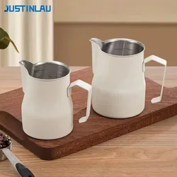 JUSTINLAU Stainless Steel Coffee Pots with Scale Coffee Milk Frothing Pitcher Jug Espresso Steam Pitcher Coffee Milk Foam Tools