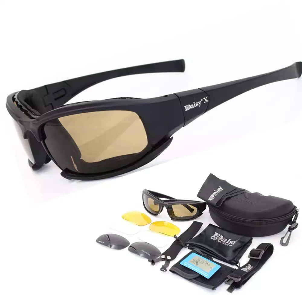 

Daisy X7 Tactical Polarized Glasses Military Goggles Army Sunglasses with 4 Lens Original Box Men Shooting Hiking Eyewear Gafas