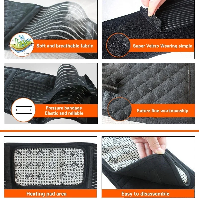 Self-Heating Magnetic Therapy Support Brace Adjustable Pain Relief Back Waist Support Lumbar Brace Belt