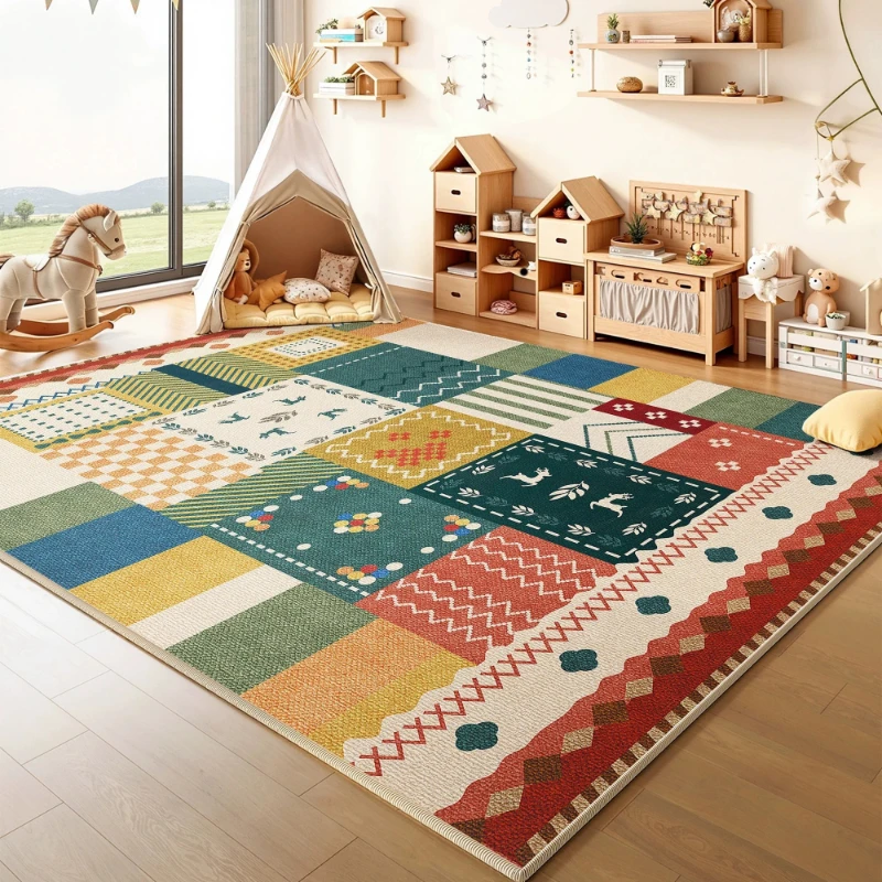 Living Room Carpet Stain-resistant Wear-resistant Floor Mat Dopamine Striped Rug Bedside Mats Large Size Home Decoration Rugs