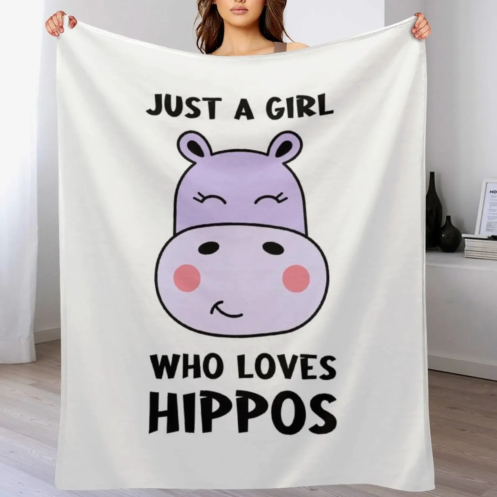 

Just a Girl Who Loves Hippos Throw Blanket Nap Thins warm winter Sofa Throw Blankets