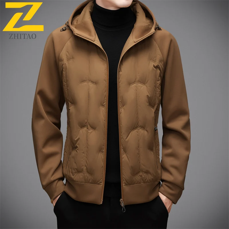 

Brand Winter Hooded Down Jacket Men's Trendy Casual Thick Warm 90% White Duck Down Coat Male Sports Ski Windproof Parka 2025 New