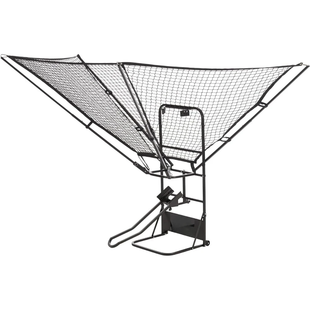 Rebounder Net Return System Portable Shot Trainer for Traditional Pole and Wall Mounted Hoops with Rotating Return Chute