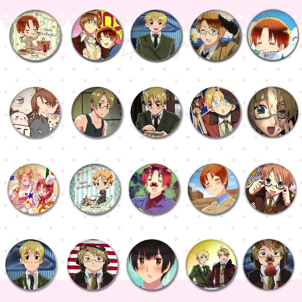 Cute-H-hetalia World Stars-S Kawaii Badge Pins For Friend, Backpack, Clothing, Collectible Accessories, Jewelry Gift
