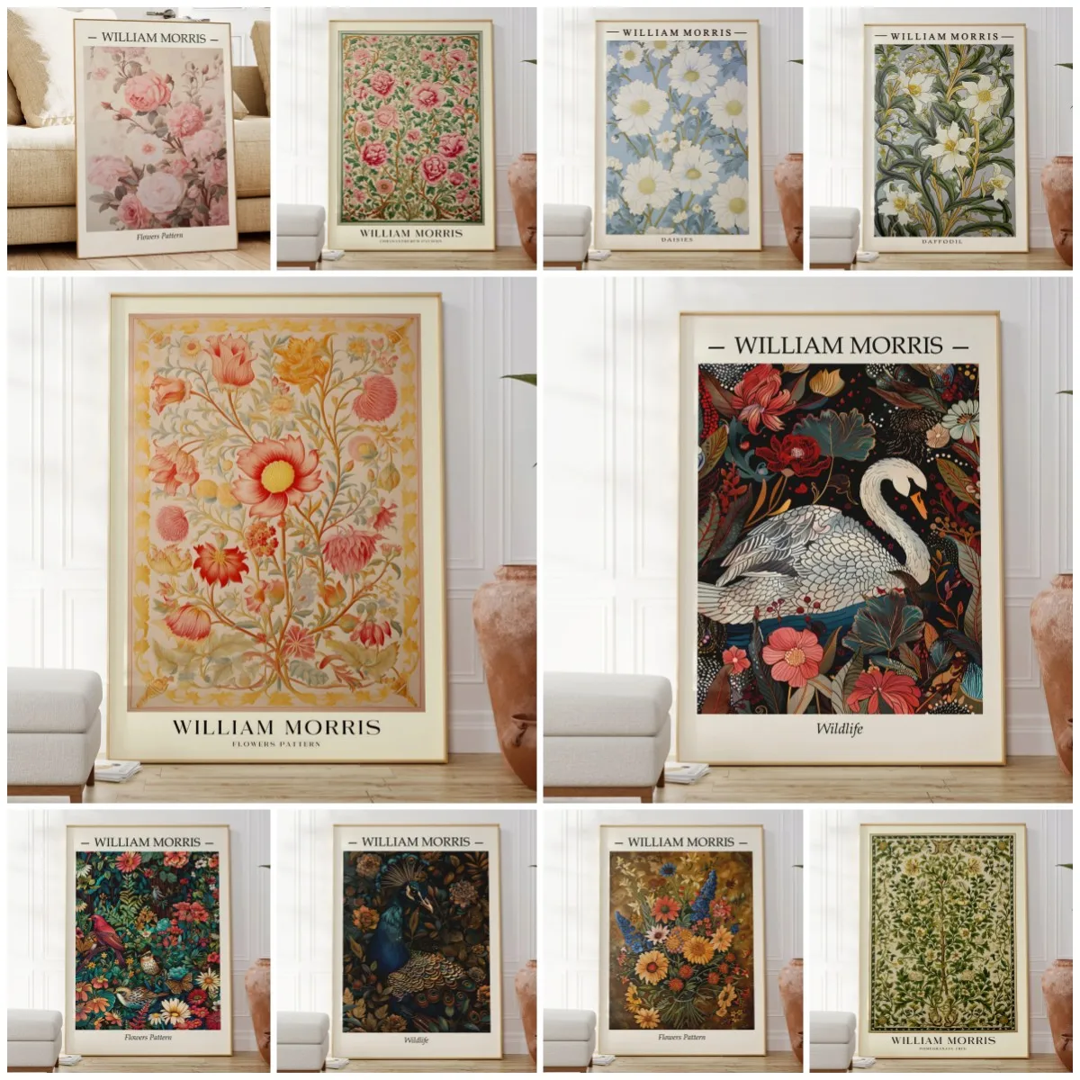 1PC Neutral William Morris Poster Poster Paper Print Home Living Room Bedroom Entrance Bar Cafe Art Painting Decoration