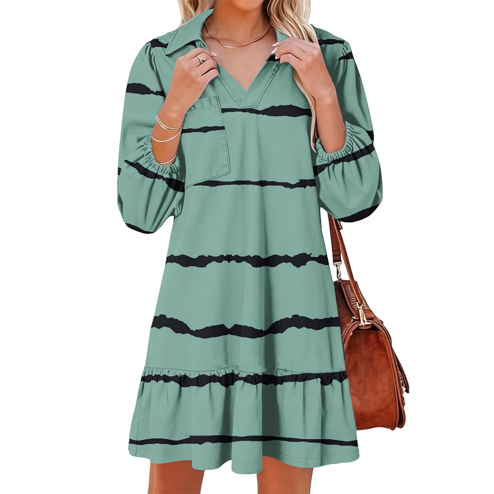 Women's Casual Style Dresses Elegant Atmospheric Straight Dress V Neck Slit Fitting Slim Evening Dresses Robe Femme Élégante