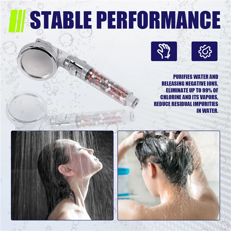 AB45 3 modalità filtro SPA soffione doccia ugello doccia portatile a risparmio idrico ad alta pressione filtro acqua bagno premium