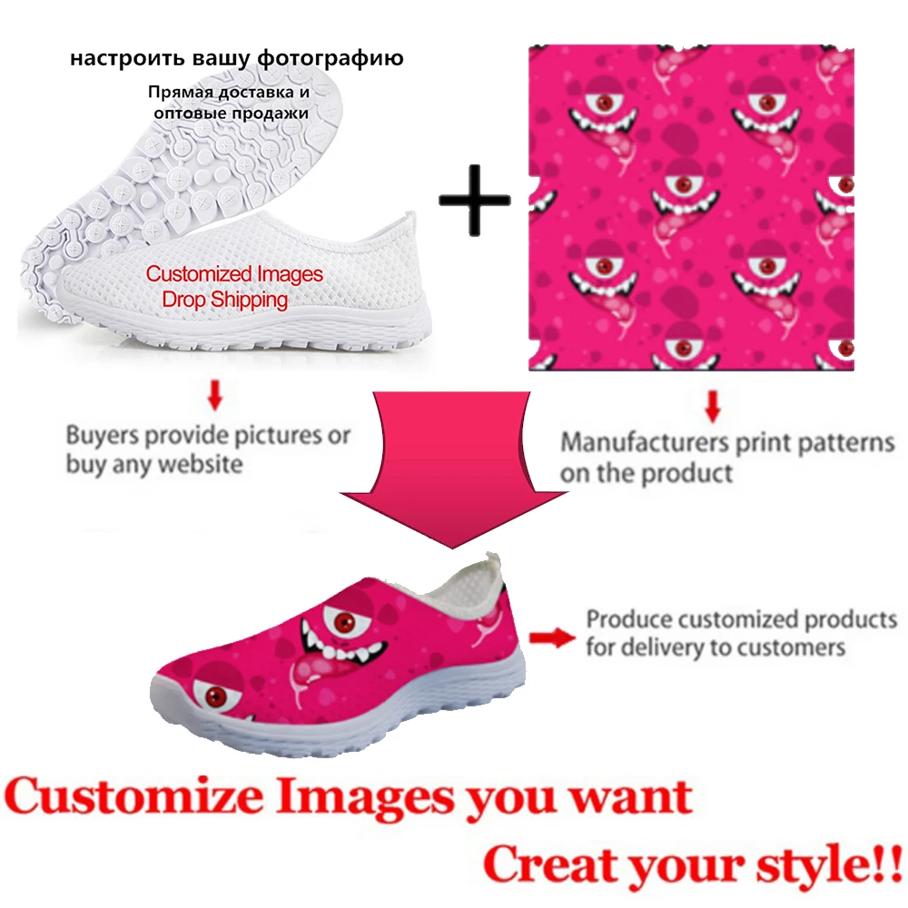 Summer Women's Mesh Sneakers Russian Matryoshka Print Light Women Ballet Flats Shoes Teen Girl Spring Beach Loafers
