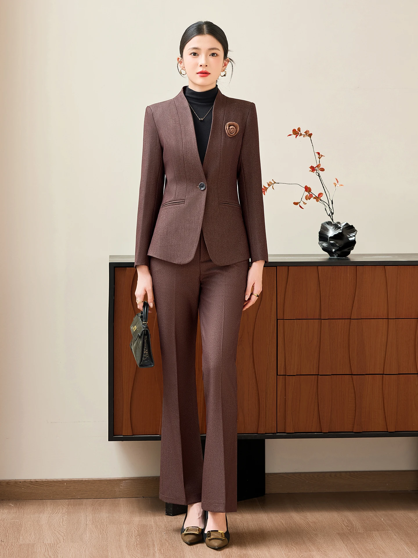 

AIyssa Fashionable professional women's two-piece trousers + suit jacket, slim and elegant. 2025 autumn winter new styles