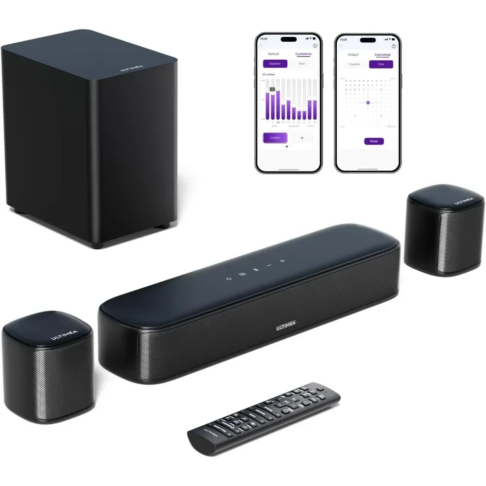 

Customizable 5.1ch Sound Bar With Subwoofer, Home Theater Virtual Surround Sound System For TV, Soundbar With App Control, 2 Sur