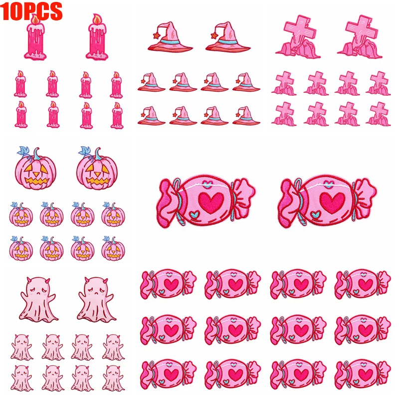 Parche bordado termoadhesivo Halloween rosa – Dibujos para planchar - imagen 4