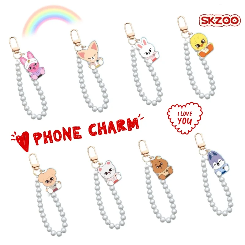 

New Skzoo Dwaekki Jiniret Quokka PuppyM High Color Creative Beaded Mobile Phone Pendant Cartoon Cute Couple Acrylic Keychain